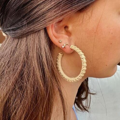 Large Woven Hoop Earrings