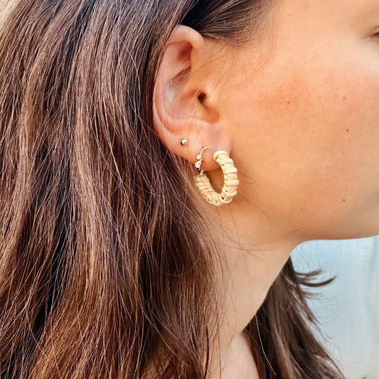 Small Woven Hoop Earrings