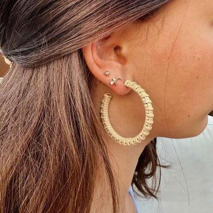 Large Woven Hoop Earrings