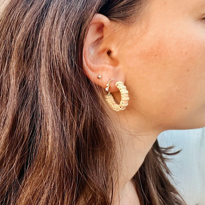 Small Woven Hoop Earrings