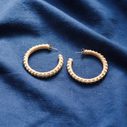 Large Woven Hoop Earrings